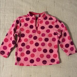 Hanna Andersson Pink Polka Dot Fleece Pullover